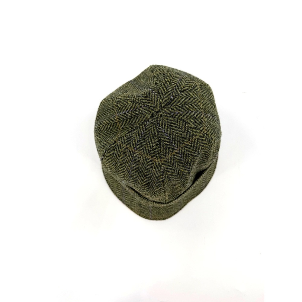 Mucros Weavers Ireland Women Green Wool Tweed Herringbone Flapper Cloche Hat M - Picture 7 of 10